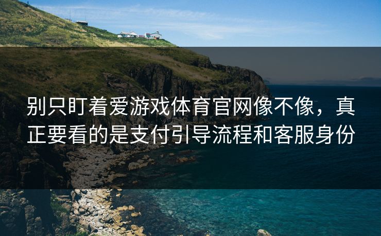 别只盯着爱游戏体育官网像不像，真正要看的是支付引导流程和客服身份